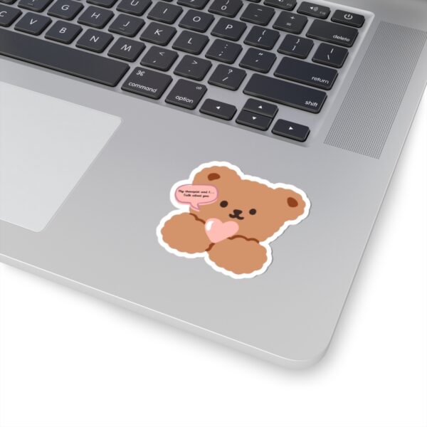 My Therpaist and I Cute Teddy Bear Sticker - Image 2