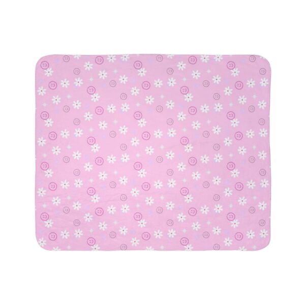 Pink Y2K Dasies Sherpa Fleece Blanket - Image 2