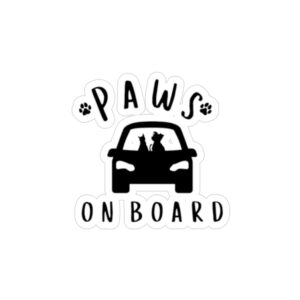 Paws On Board Die-Cut Outdoor Sticker - Fun Pet Car Decor