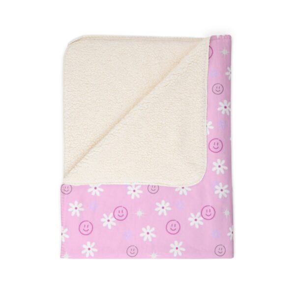 Pink Y2K Dasies Sherpa Fleece Blanket - Image 6