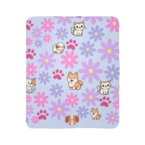 Cozy Pet-Themed Fleece Sherpa Blanket | Cute Animal Print | Gift for Pet Lovers | Soft Throw Blanket | Home Decor