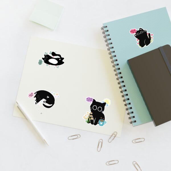 Silly Passive Aggressive Black Cat Stickers