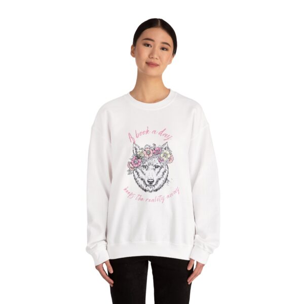 A Book A Day Wolf Sweatshirt - Cozy Unisex Crewneck for Book Lovers