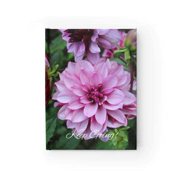 Keep Going Purple Dahlia Bloom Blank Journal