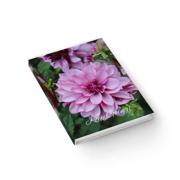 Keep Going Purple Dahlia Bloom Blank Journal - Image 3
