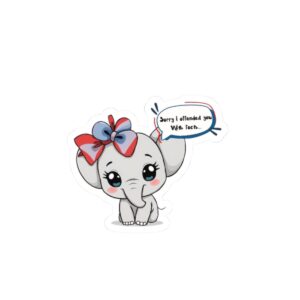 Adorable Elephant Kiss-Cut Stickers, Cute Laptop Decor, Kids Room Decor, Party Favors, Baby Shower Gifts, Greeting Cards