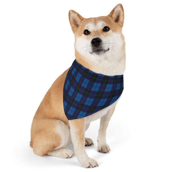 Blue Plaid Cozy Pet Bandana - Image 2