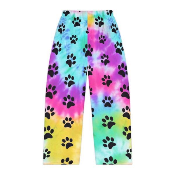 Vibrant Tie-Dye Paw Print Pajama Pants, - Image 2