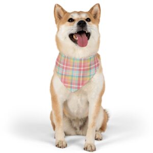 End of Summer Plaid Pattern Pet Bandana