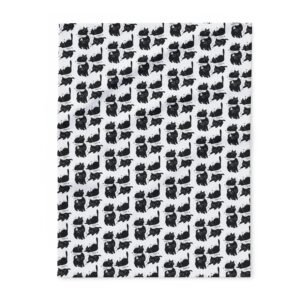 Cozy Black Cat Pattern Fleece Blanket,