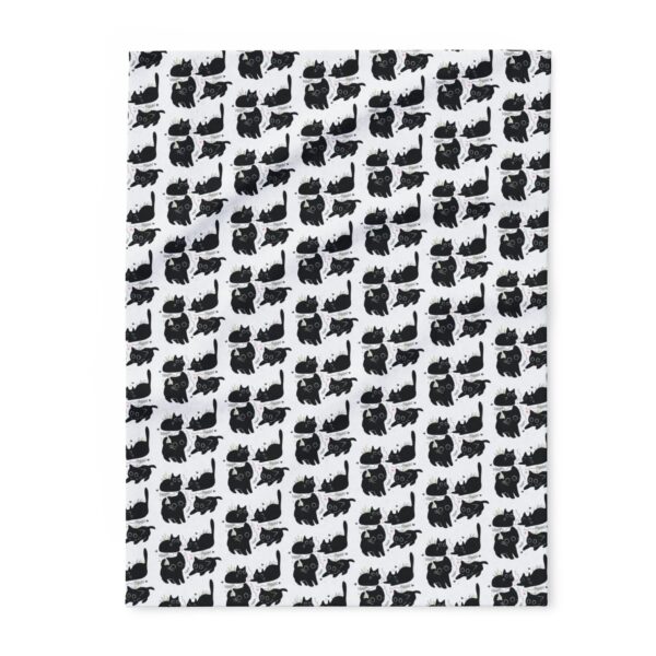 Cozy Black Cat Pattern Fleece Blanket,