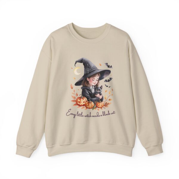 Cozy Witchy Crewneck Sweatshirt with Pumpkin Design, - Image 4