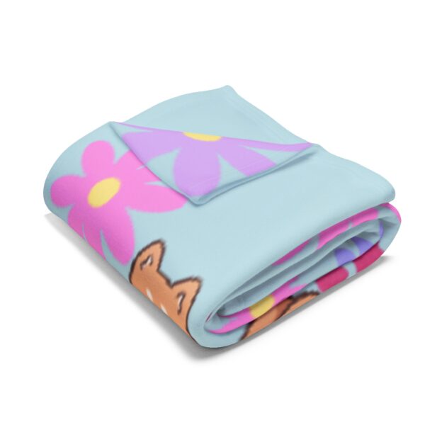 Cute Dog and Flower Fleece Blanket - Image 11