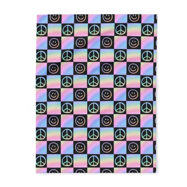 Colorful Peace Sign Fleece Blanket,