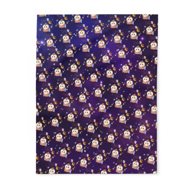 Cozy Bookworm Owl Fleece Blanket, - Image 2