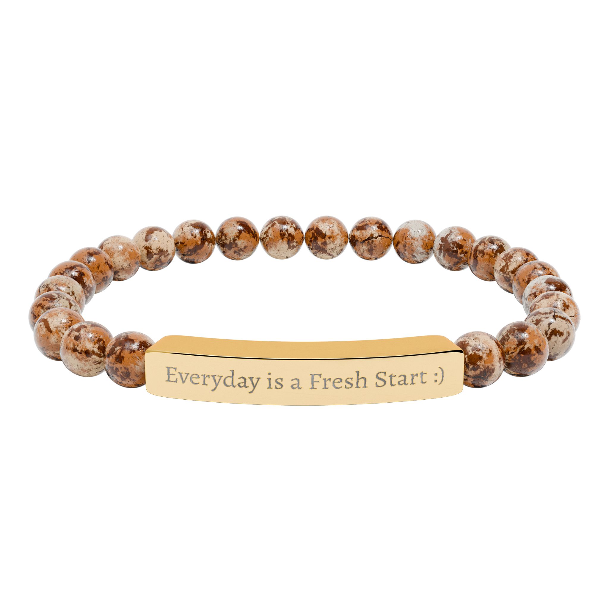 Natural Stone Stretch Bar Bracelet (Engraving) - Image 11