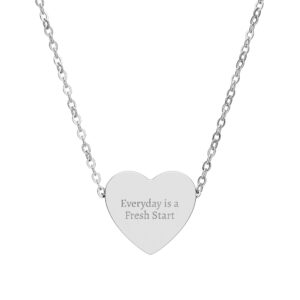 Engraved Heart Necklace — Personalized Name/Message Pendant Gift