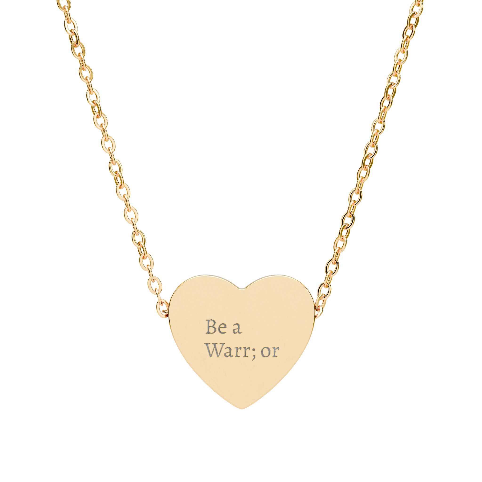 Engraved 'Be a Warrior' Heart Necklace - Image 4