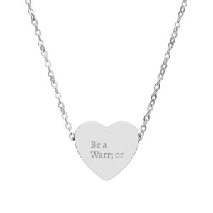 Engraved 'Be a Warrior' Heart Necklace