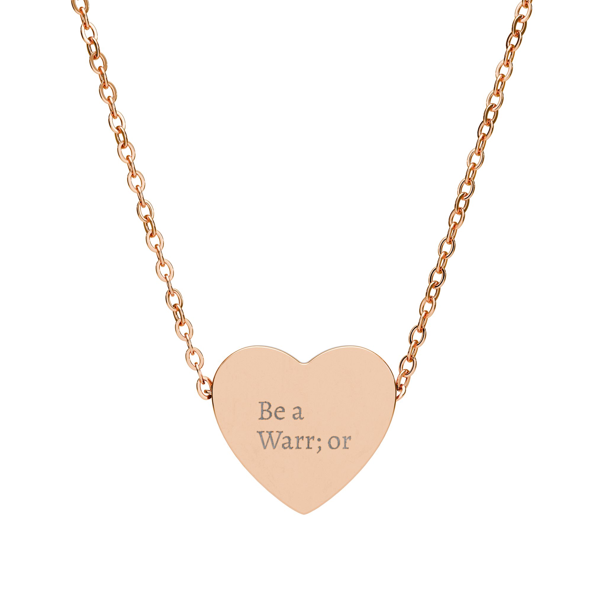 Engraved 'Be a Warrior' Heart Necklace - Image 3