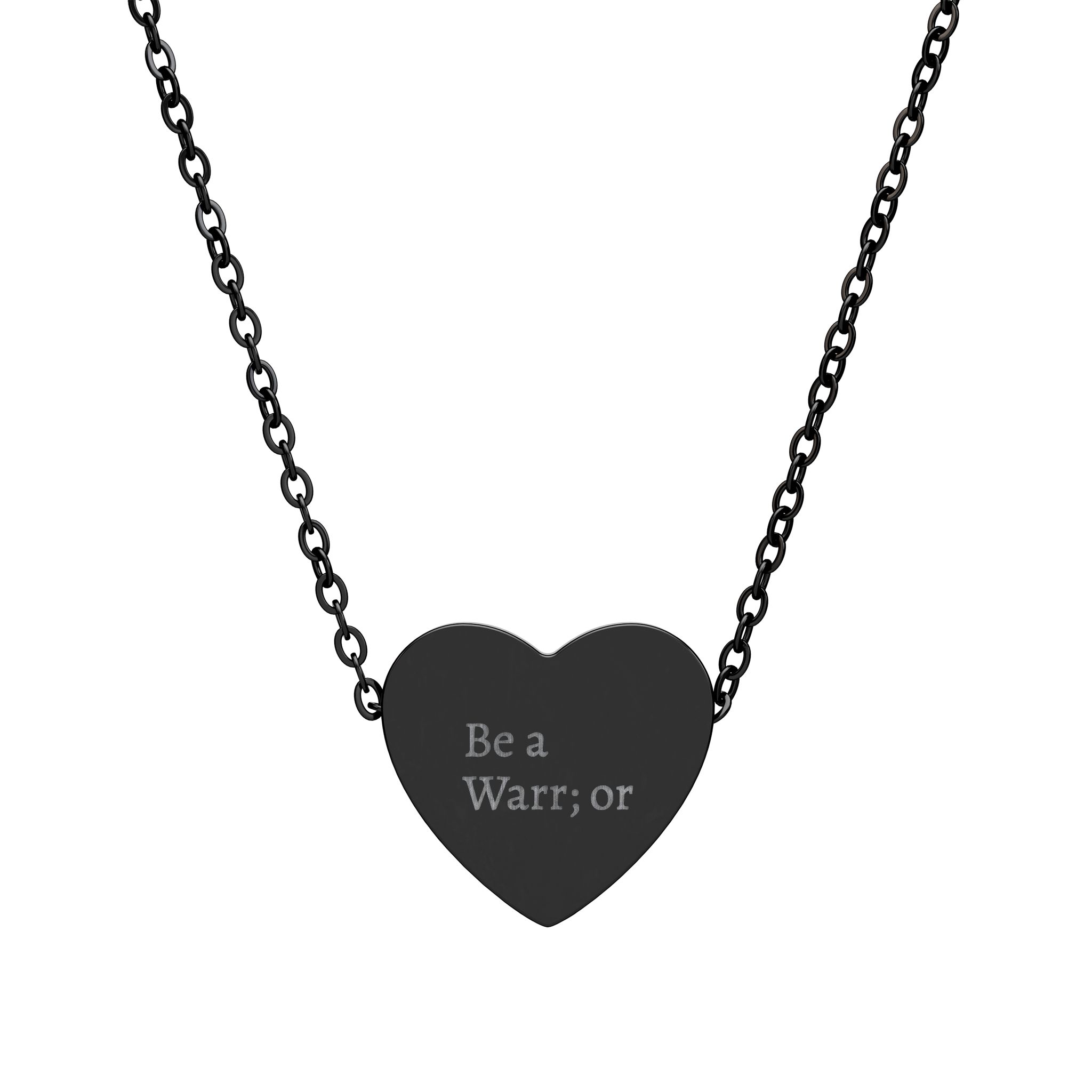 Engraved 'Be a Warrior' Heart Necklace - Image 2