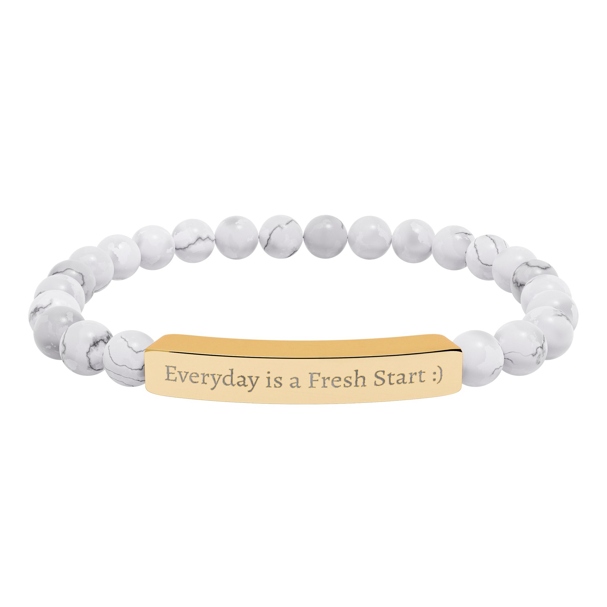 Natural Stone Stretch Bar Bracelet (Engraving) - Image 9