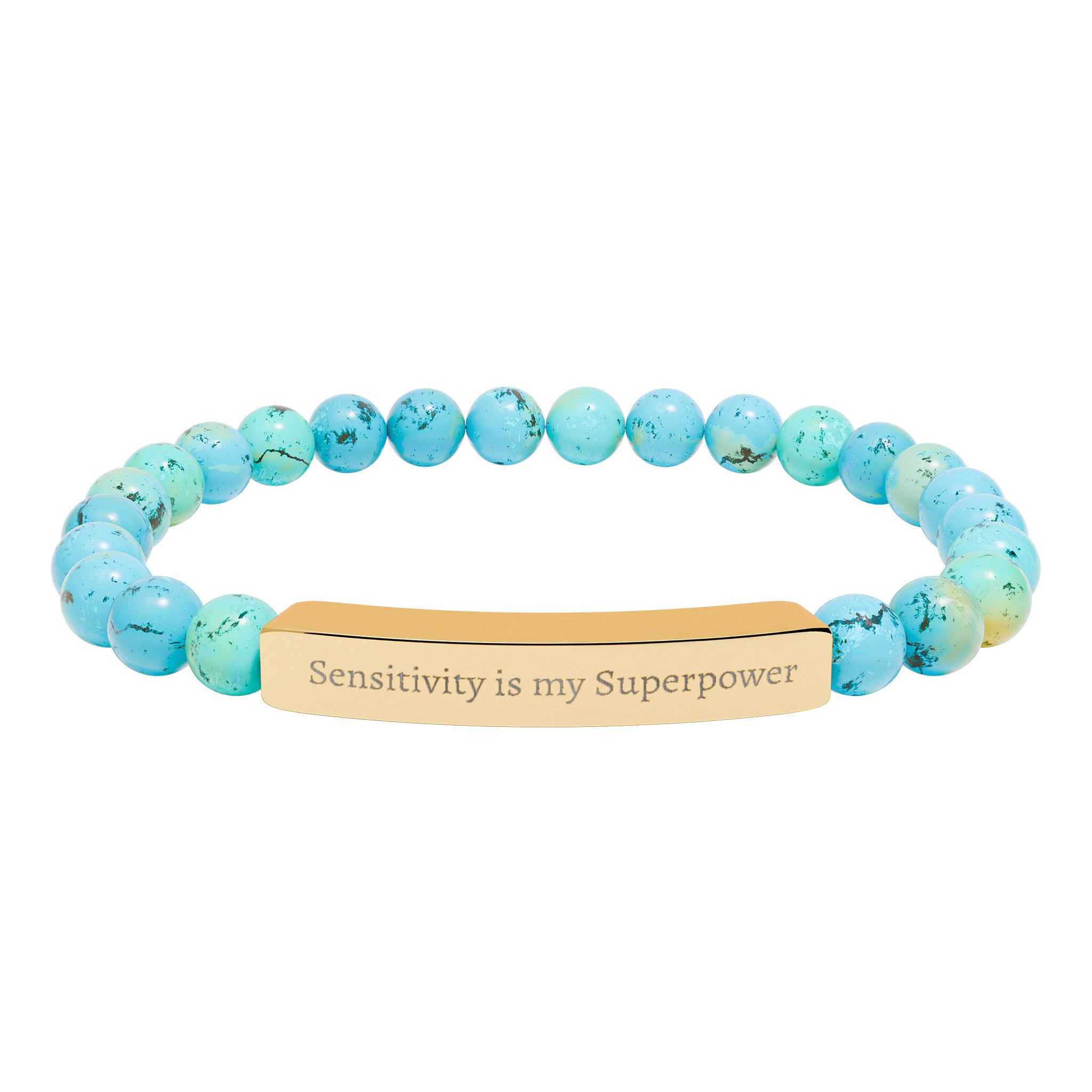 Sensitivity Is My Superpower Natural Stone Stretch Bar Bracelet | Engraved - Image 14