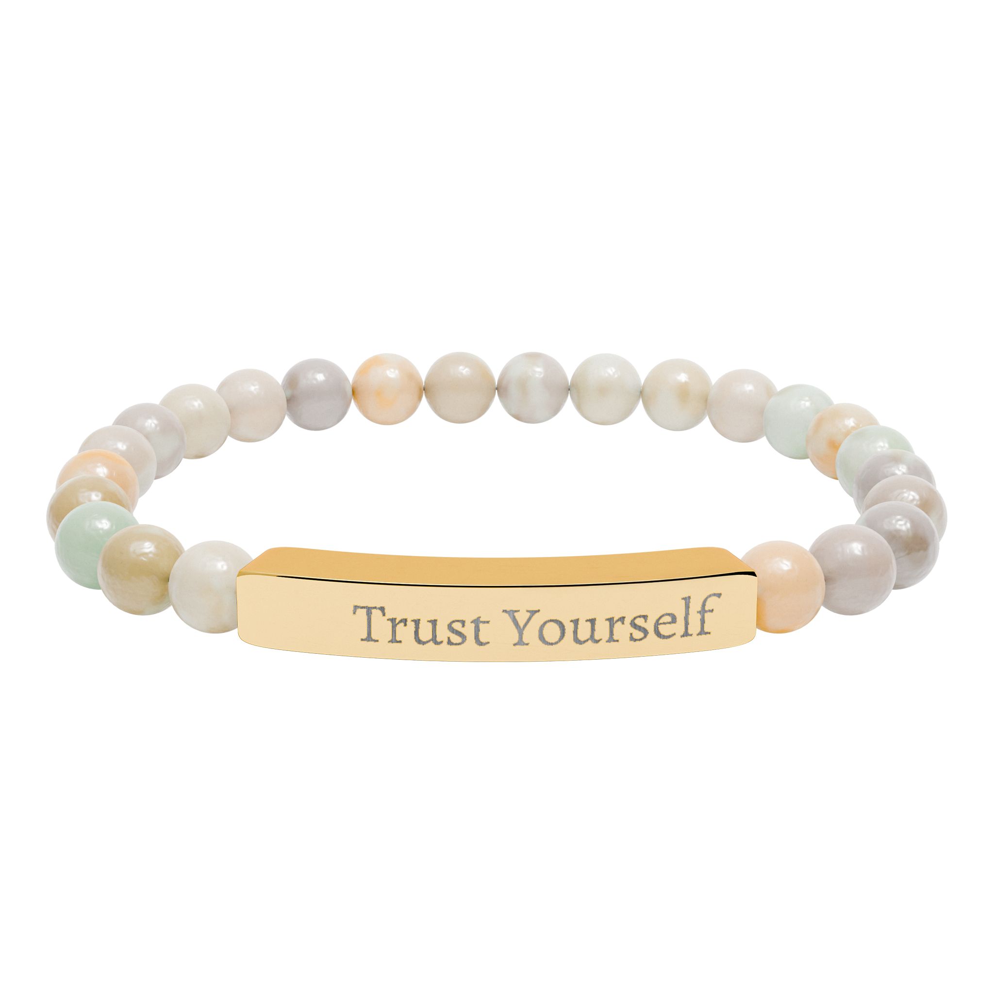 Engraved 'Trust Yourself' Natural Stone Stretch Bracelet - Image 8