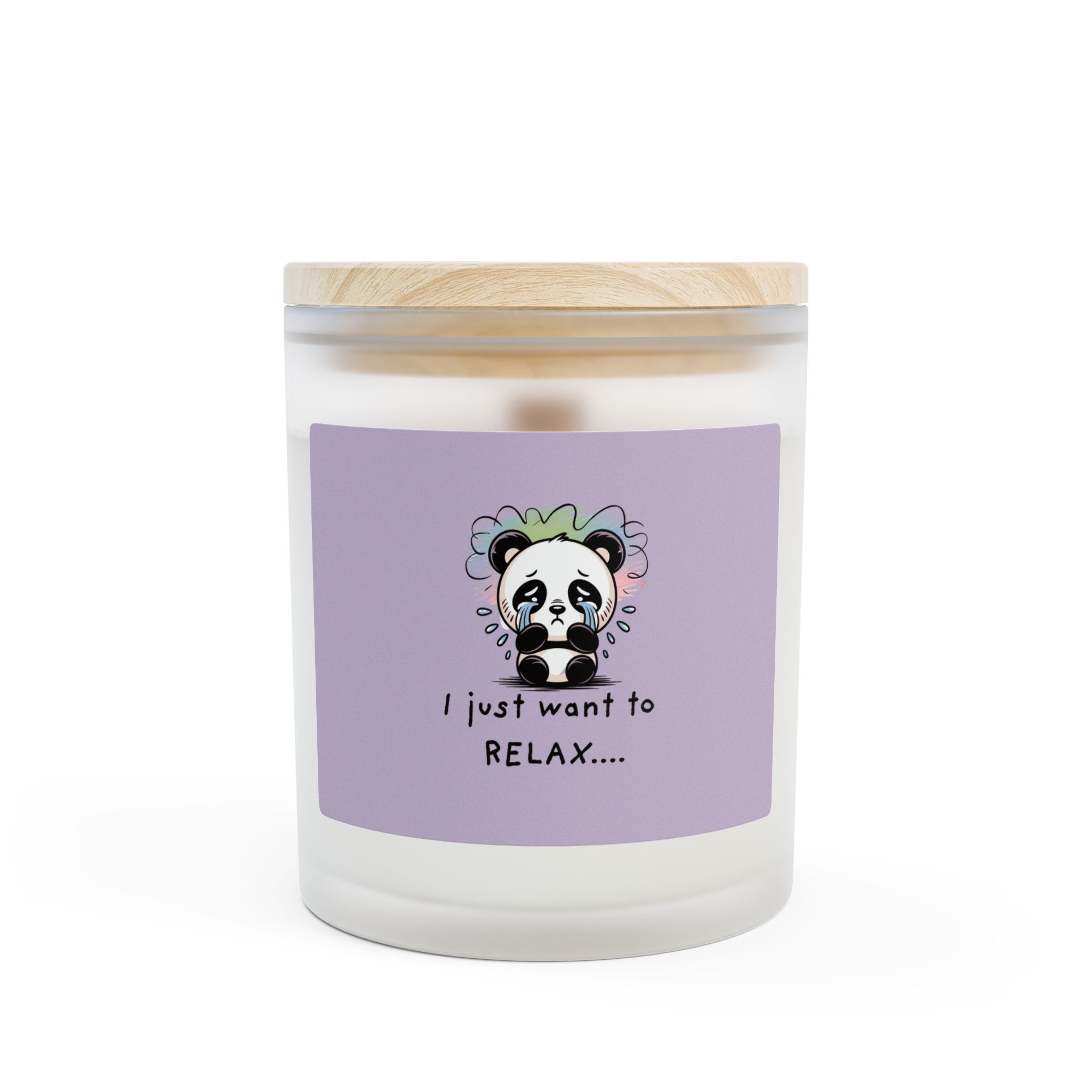 Sad Panda 'I Just Want to Relax' Candle | Frosted Glass Candle - Image 33