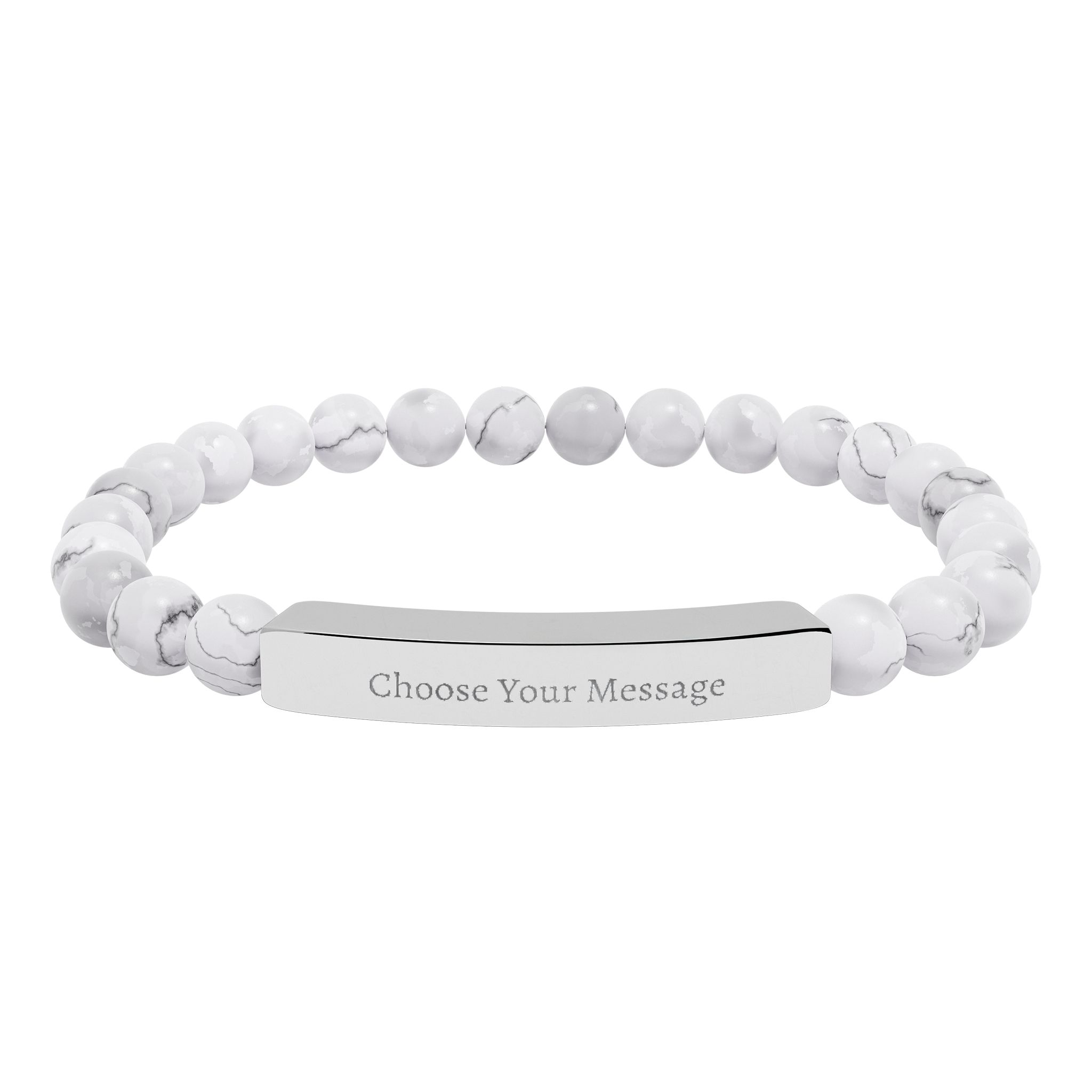 Personalized Positive Affirmation Natural Stone Bracelet | Engraved Stretch Bracelet - Image 2