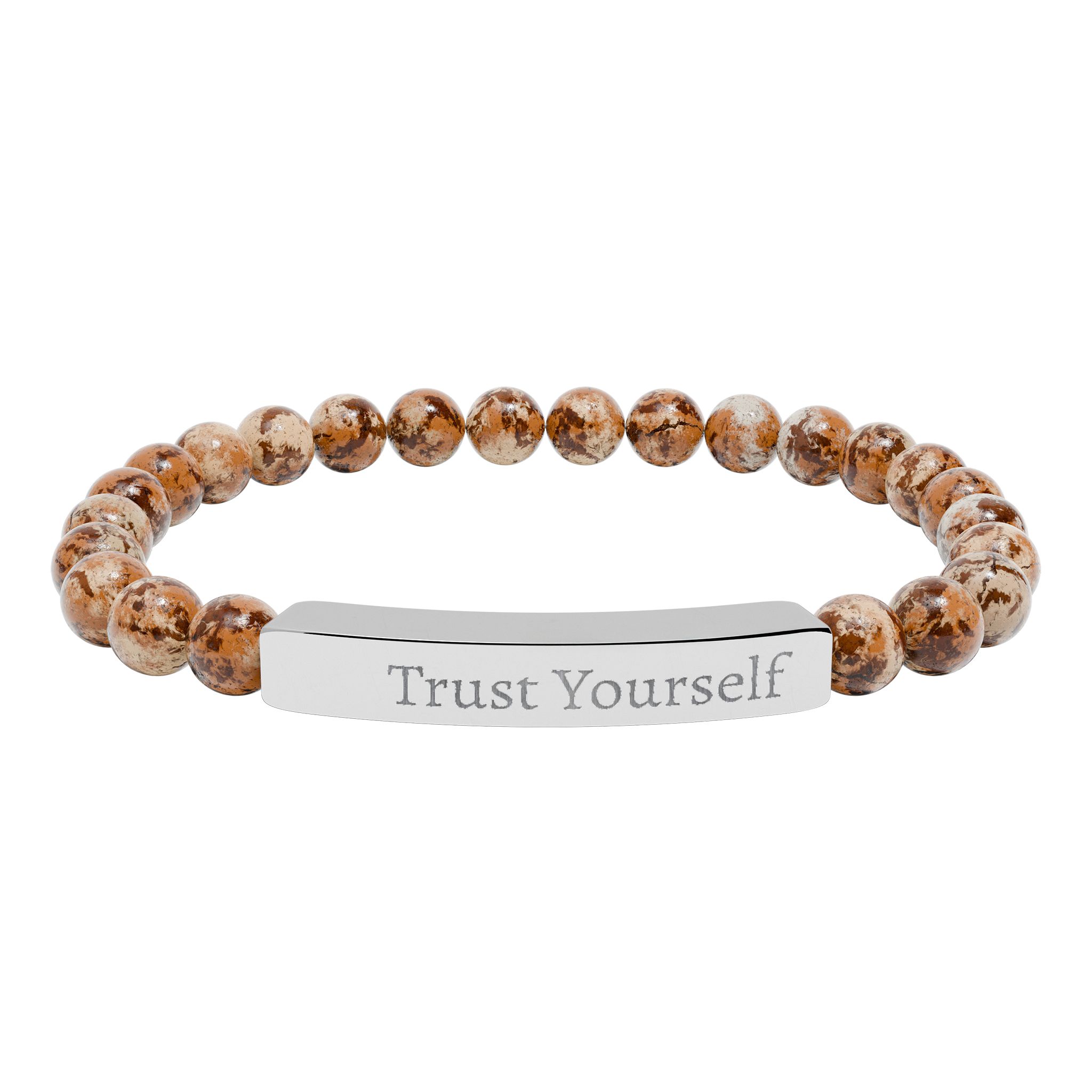 Engraved 'Trust Yourself' Natural Stone Stretch Bracelet - Image 4