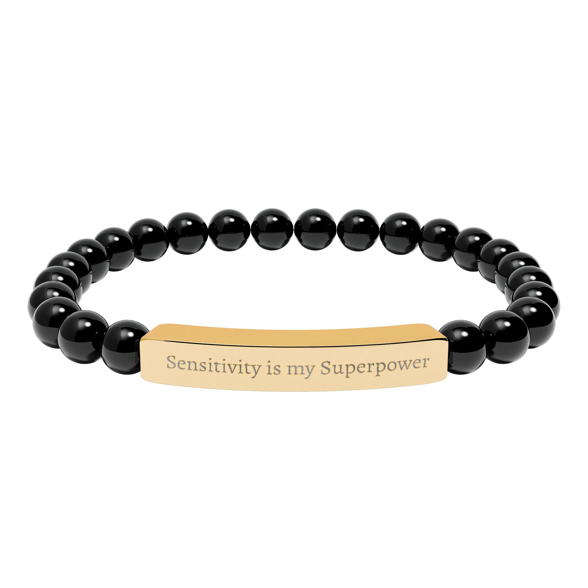 Sensitivity Is My Superpower Natural Stone Stretch Bar Bracelet | Engraved - Image 10