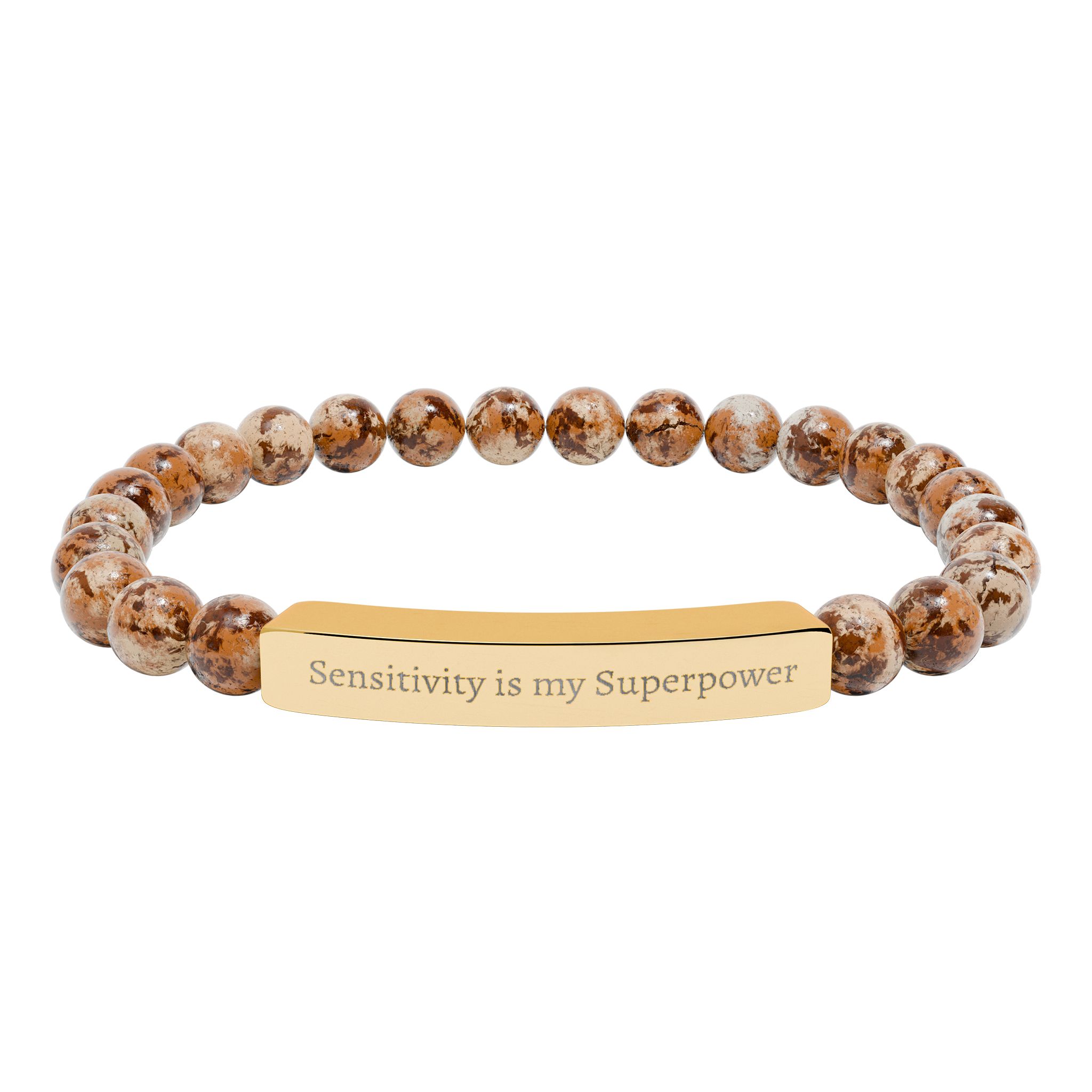 Sensitivity Is My Superpower Natural Stone Stretch Bar Bracelet | Engraved - Image 11
