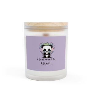 Sad Panda 'I Just Want to Relax' Candle | Frosted Glass Candle