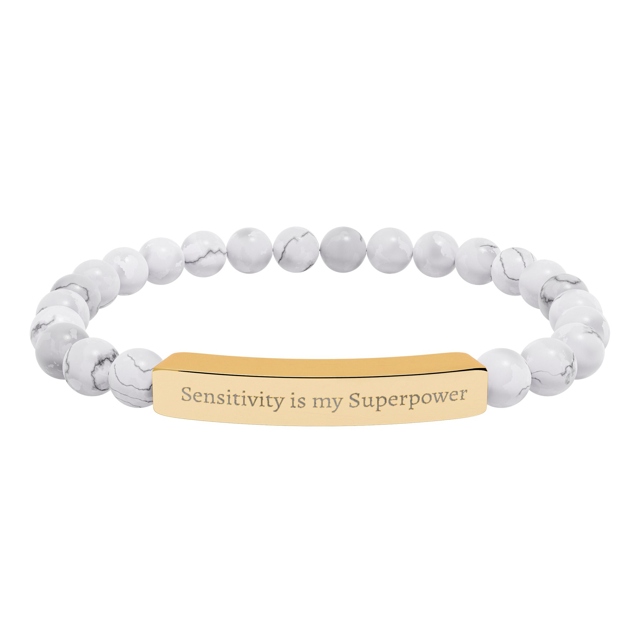 Sensitivity Is My Superpower Natural Stone Stretch Bar Bracelet | Engraved - Image 9