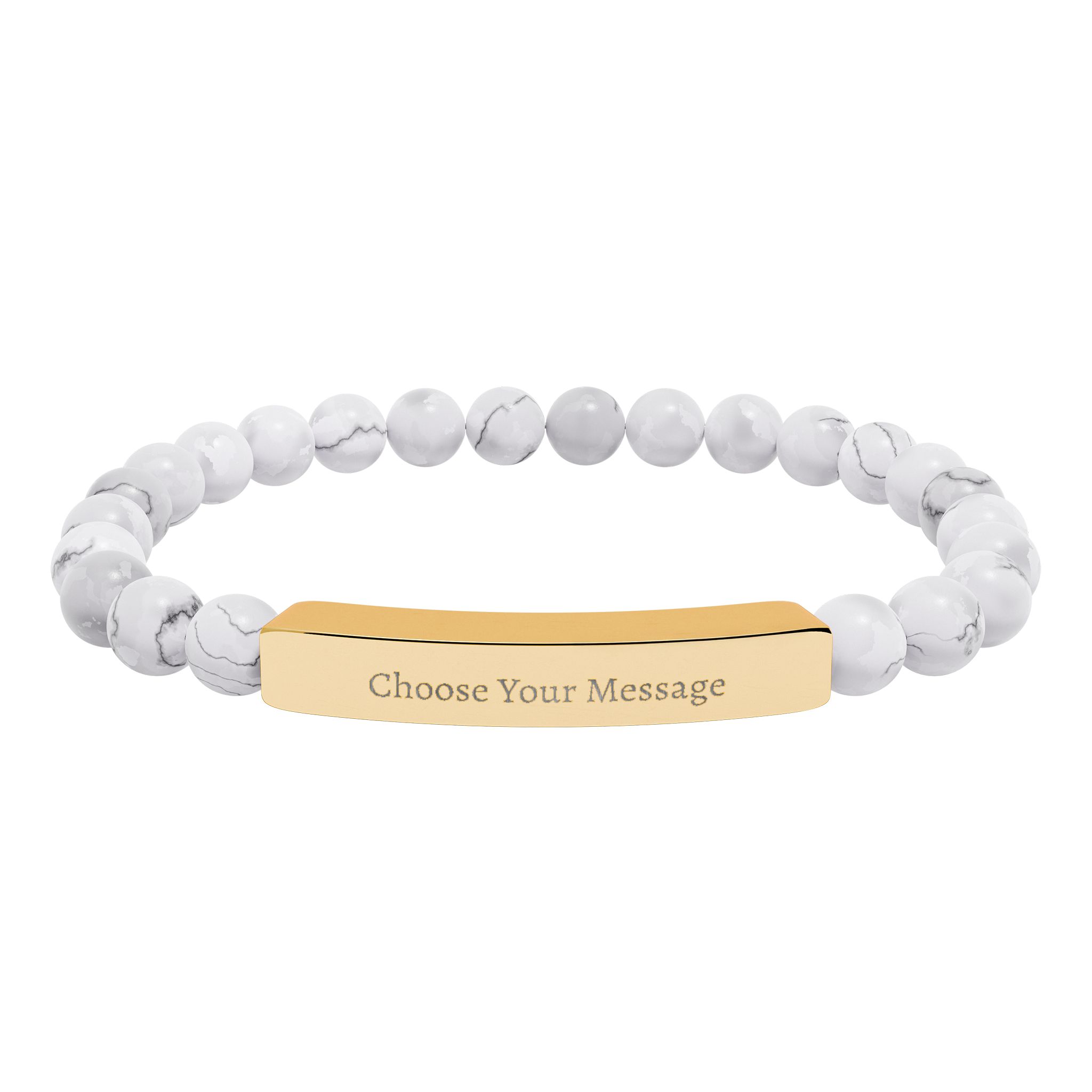 Personalized Positive Affirmation Natural Stone Bracelet | Engraved Stretch Bracelet - Image 9