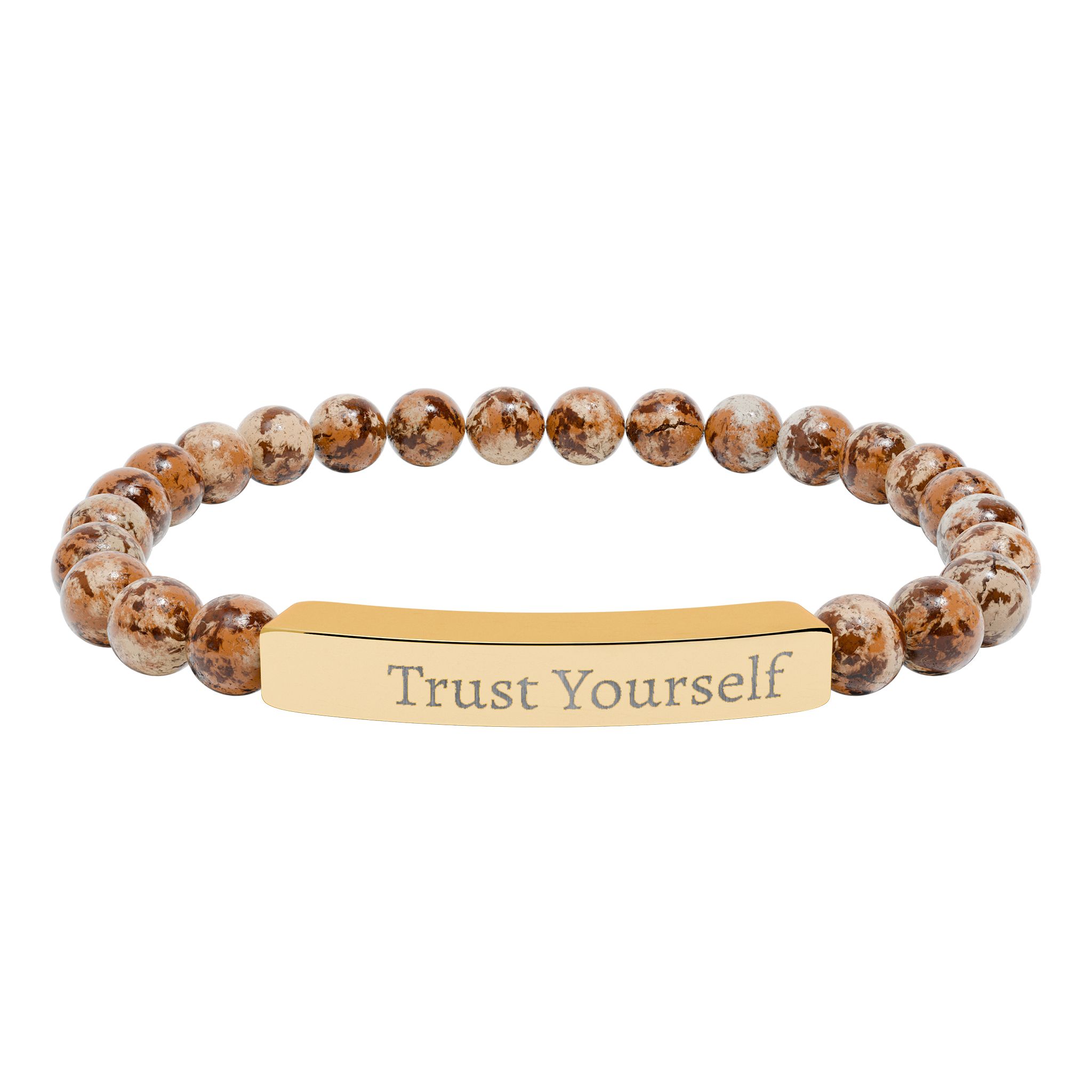 Engraved 'Trust Yourself' Natural Stone Stretch Bracelet - Image 11