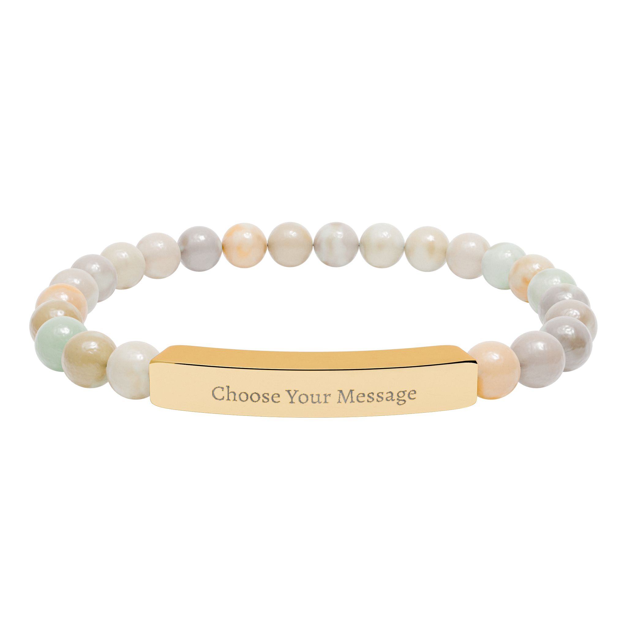 Personalized Positive Affirmation Natural Stone Bracelet | Engraved Stretch Bracelet - Image 8