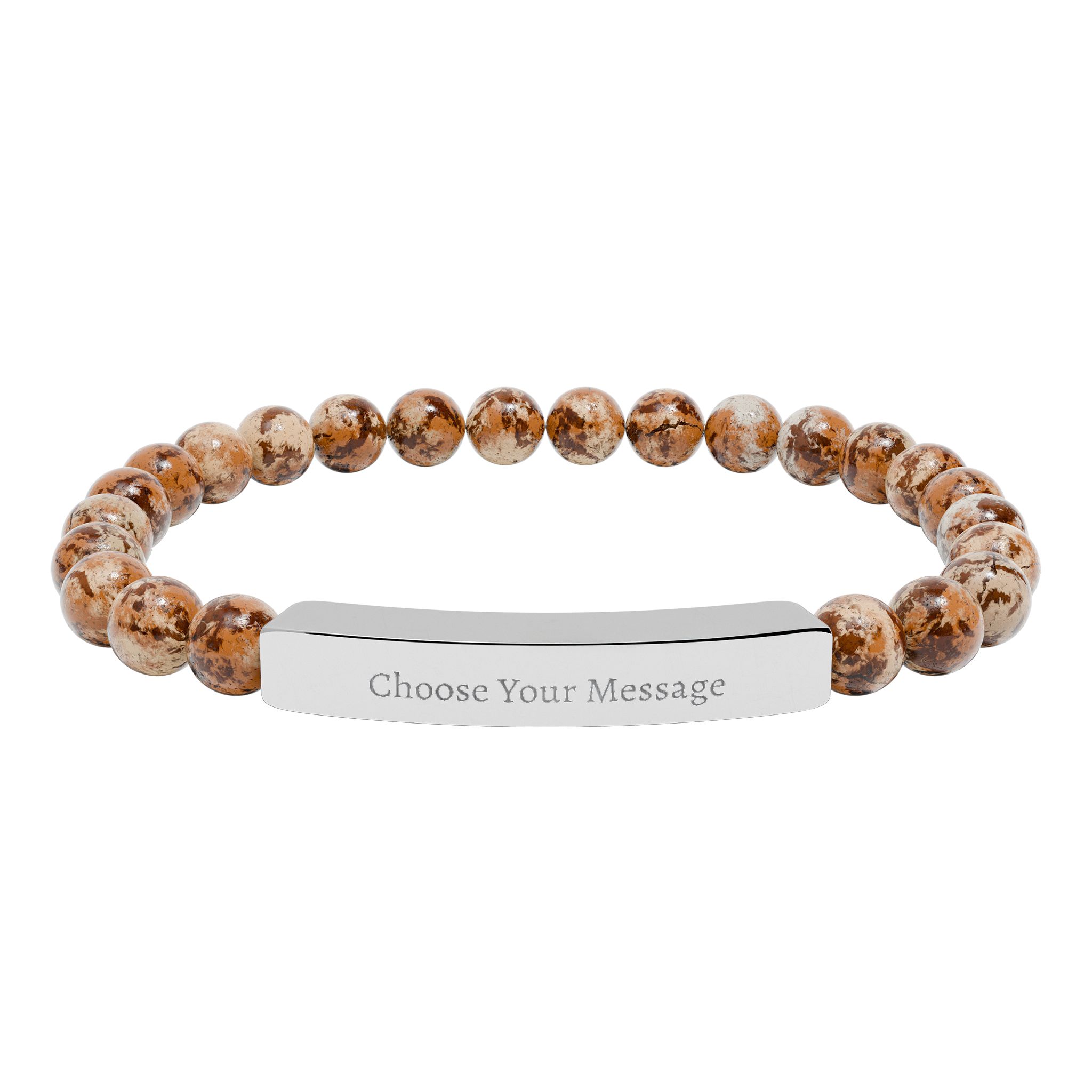 Personalized Positive Affirmation Natural Stone Bracelet | Engraved Stretch Bracelet - Image 4