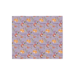 Just Breathe Lavender Floral Foxes Pattern Sweatshirt Blanket | Cottagecore Cozy