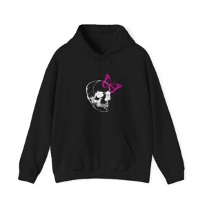 Sassy Mental Health Skull Hoodie | "It's Fine, I'm Fine, Everything Is Fine" front & back