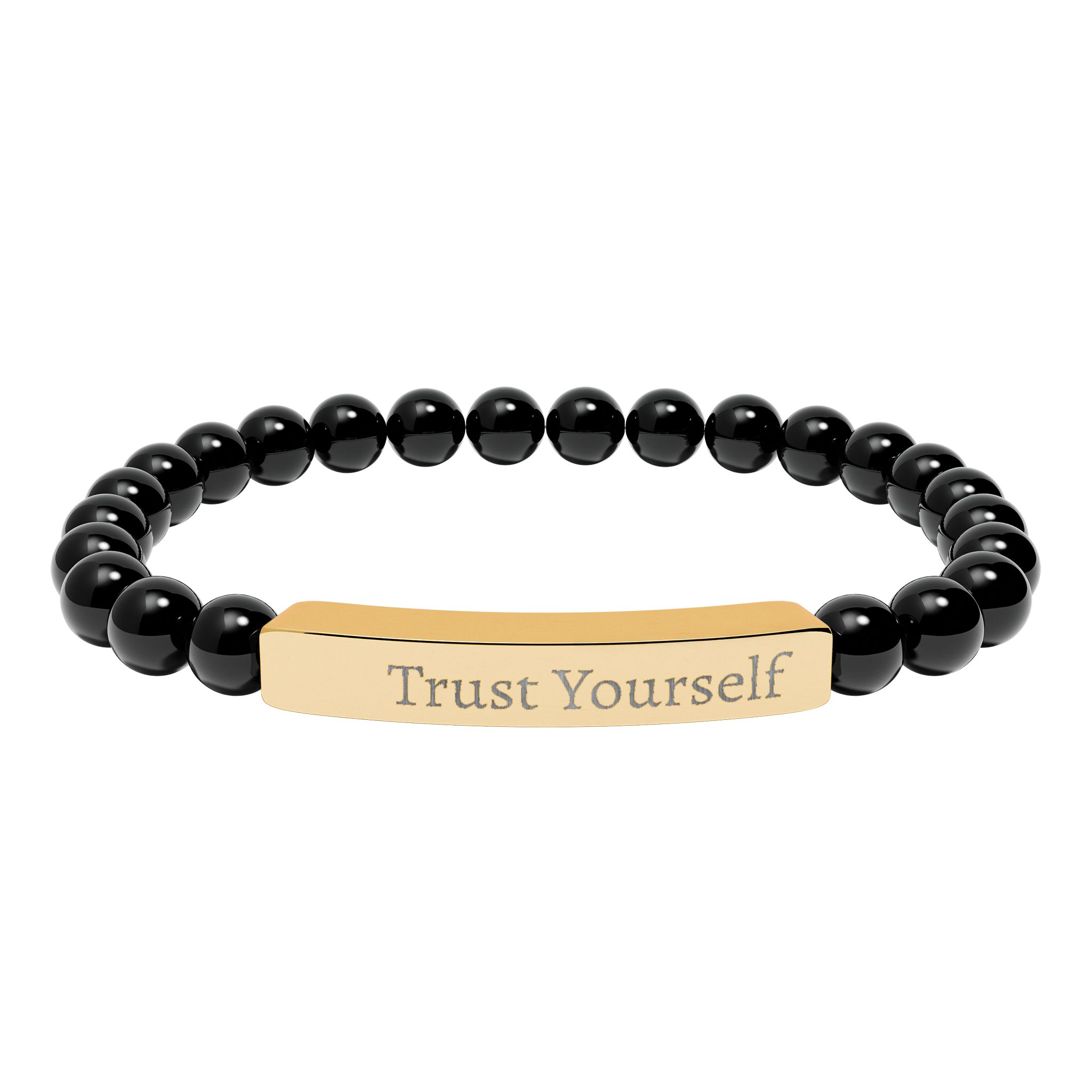 Engraved 'Trust Yourself' Natural Stone Stretch Bracelet - Image 10