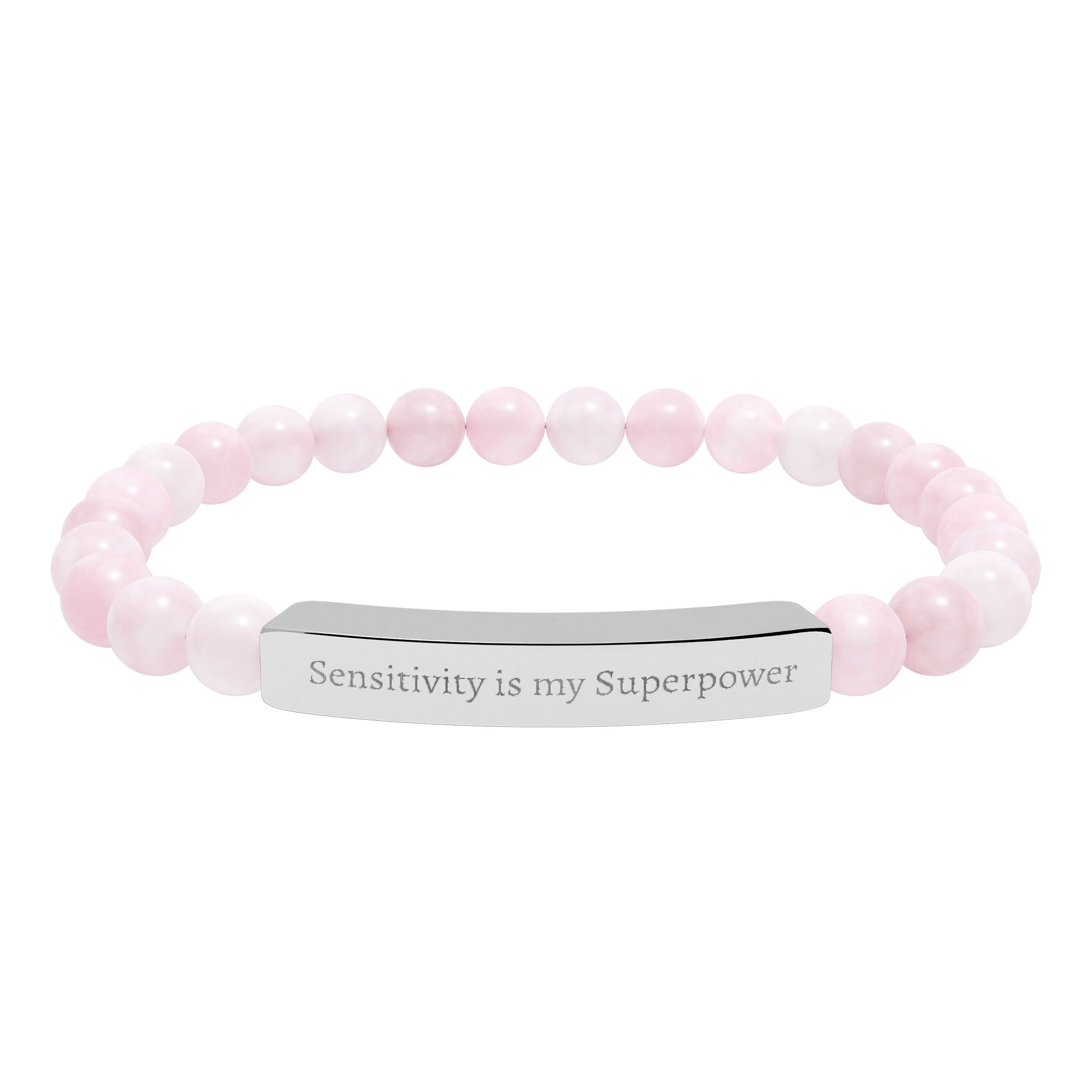 Sensitivity Is My Superpower Natural Stone Stretch Bar Bracelet | Engraved - Image 5