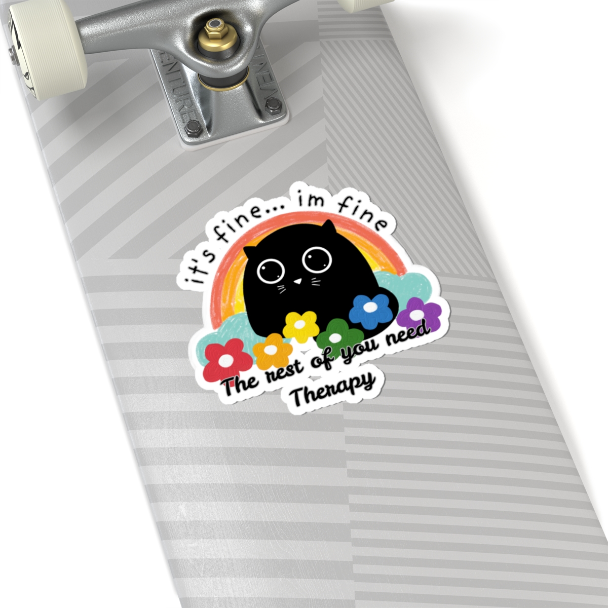 I'm Fine Sassy Passive Aggressive Black Cat Sticker - Image 23