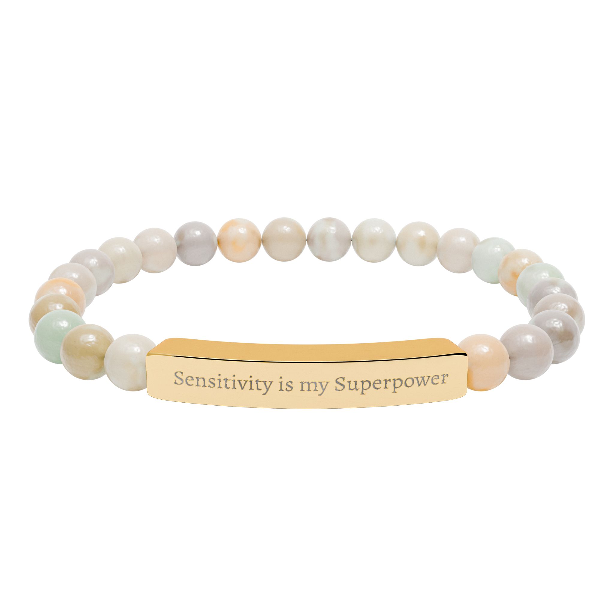 Sensitivity Is My Superpower Natural Stone Stretch Bar Bracelet | Engraved - Image 8
