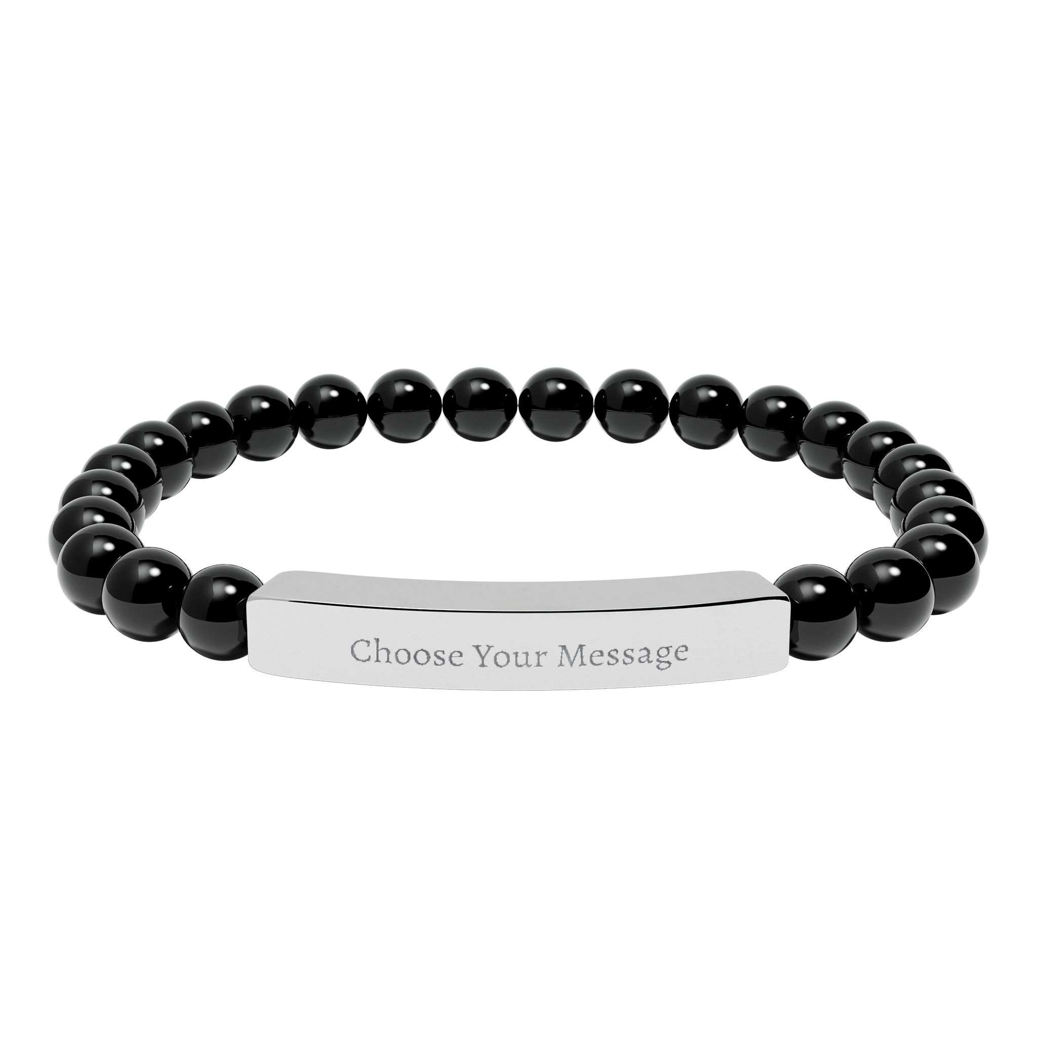 Personalized Positive Affirmation Natural Stone Bracelet | Engraved Stretch Bracelet - Image 3
