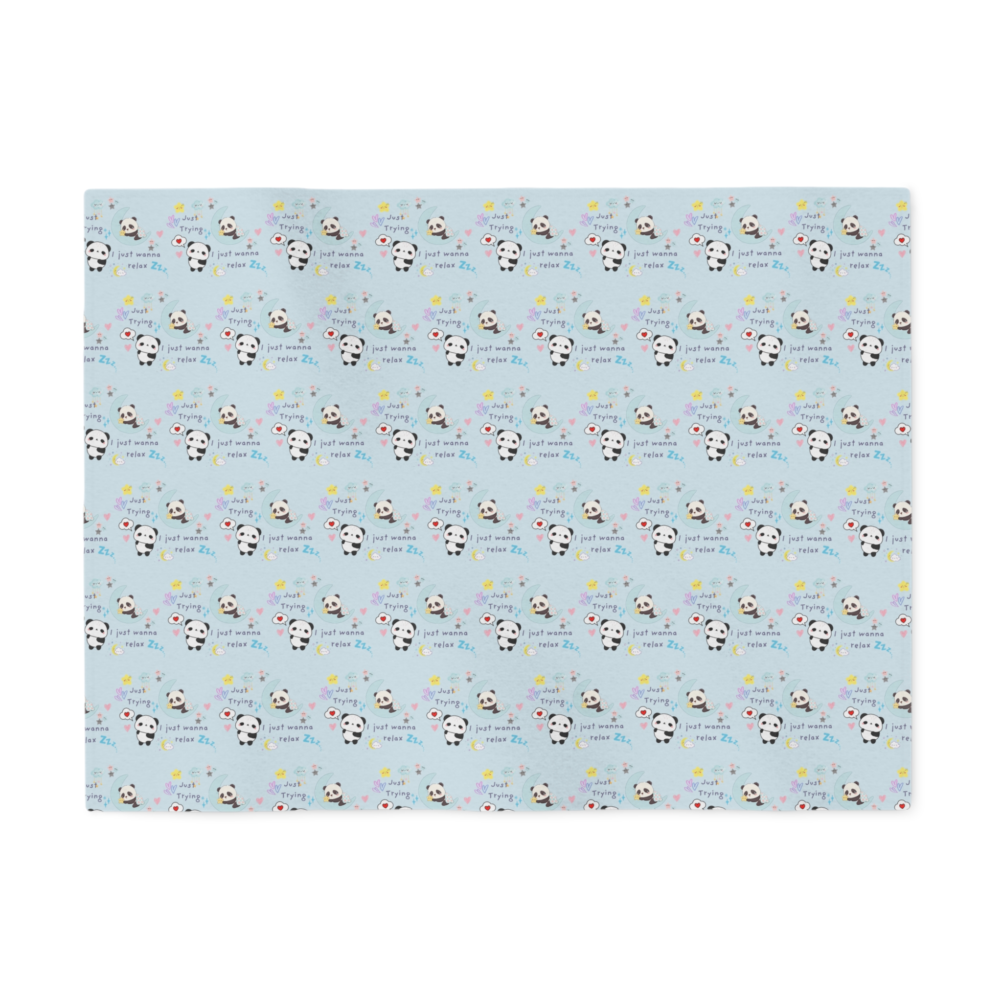 I Just Wanna Relax Cozy Panda Pattern Sweatshirt Blanket - Image 4