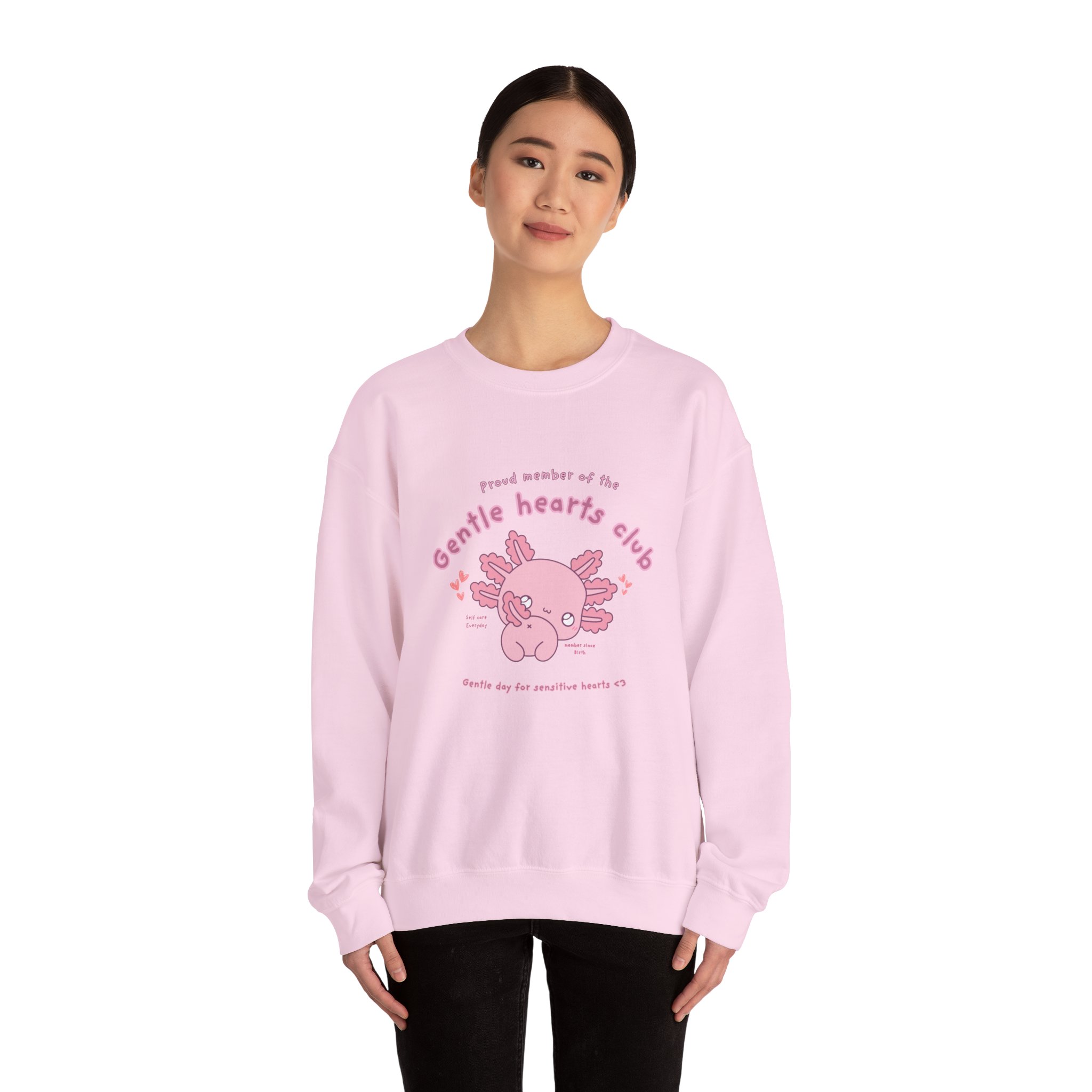 Proud Member of the Gentle Hearts Club Chibi Axolotl Sweatshirt | Mental Health HSP - Image 28