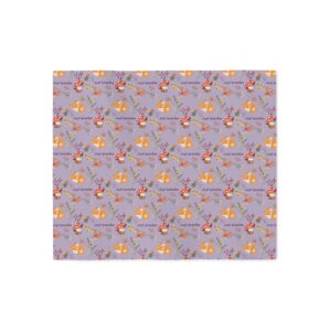 Just Breathe Lavender Floral Foxes Pattern Sweatshirt Blanket | Cottagecore Cozy