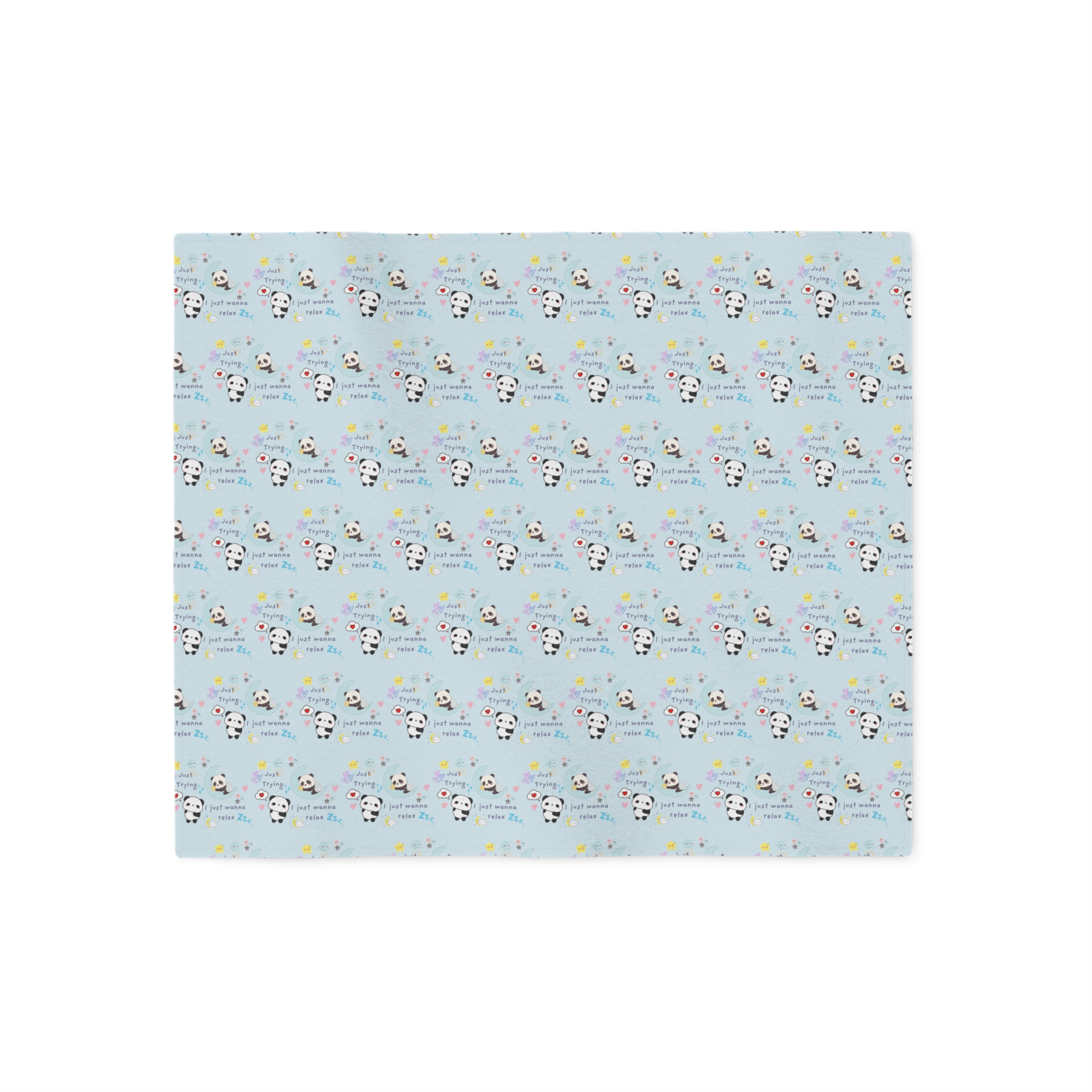 I Just Wanna Relax Cozy Panda Pattern Sweatshirt Blanket